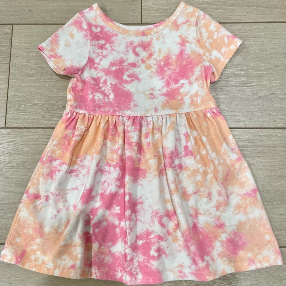 Cat & Jack Pink and Orange Tie-Dye Girls Dress 3T